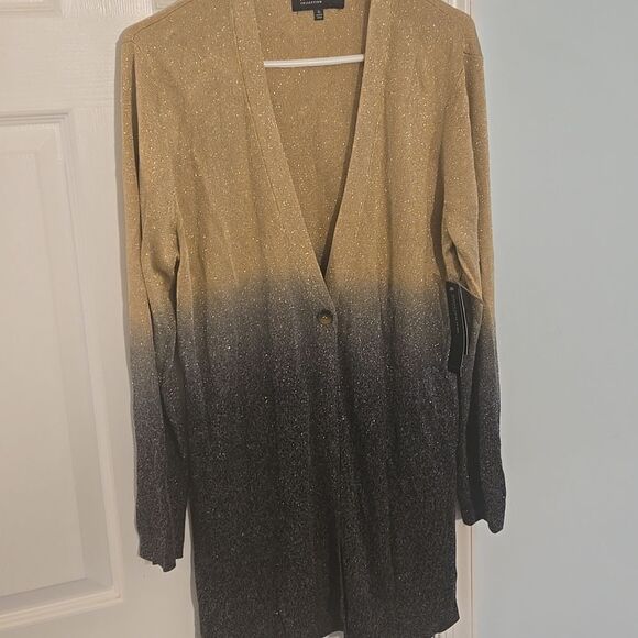 Jones new york Gold and Black Cardigan with Cozy Ombre Design - Picture 5 of 7